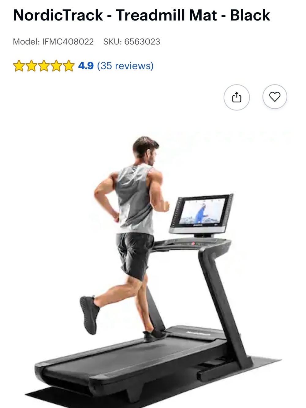 NordicTrack Treadmill with Console - Black